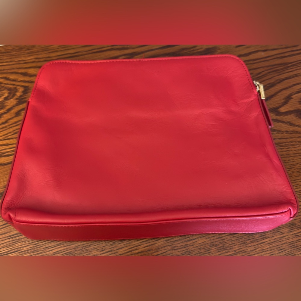 India Hicks Red Leather Clutch